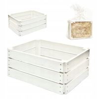 Biały kosz koszyk prezentowy Skrzynka Skrzynia drewniana na Prezent