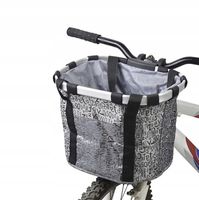 KOSZ ROWEROWY PRZEDNI KOSZYK NA KIEROWNICĘ UCHWYT SAKWA TORBA SZARY RW31B