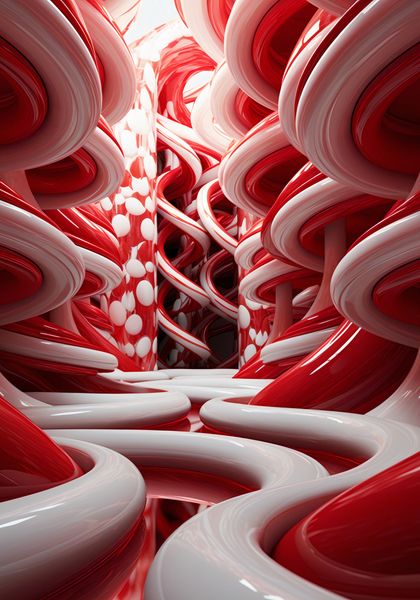 Plakat 70x100cm Czerwone Wiry zdjęcie 1