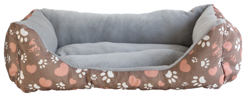 Legowisko dla psa brązowe XL prostokątne PAWPRINT 74x59x12cm na Arena.pl