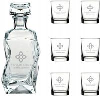 Zestaw Karafka firmowa + szklanki do whisky z grawerem Logo prezent - 5 szt