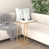 Komputerowy stolik boczny, biały marmur, 50x35x65 cm