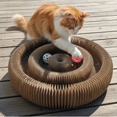 Zolux Chatouille Drapka Tekturowa Składana Podwójna Z Piłkami I Kocimiętką