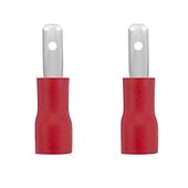 2x Konektor męski 2.8mm z izolacją czerwony