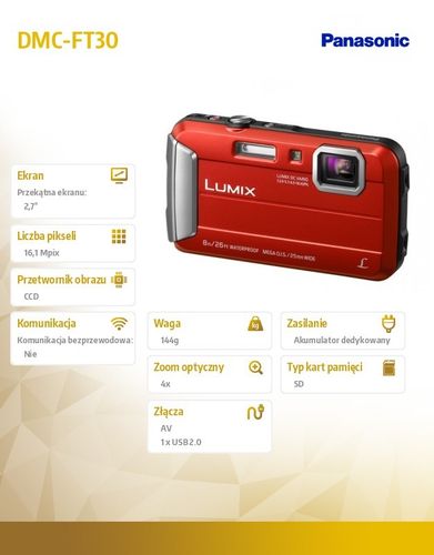 Panasonic DMC-FT30 red na Arena.pl