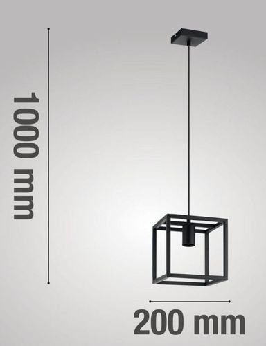 Lampa wisząca Elbrus czarny metal sześcian na Arena.pl