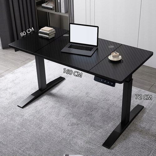 Biurko Elektryczne Podnoszone Czarne 160x80 Regulowane NOWOCZESNE na Arena.pl