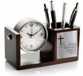 Zegarek biurkowy z organizerem GRAWEROWANY upominek DLA KSIĘDZA