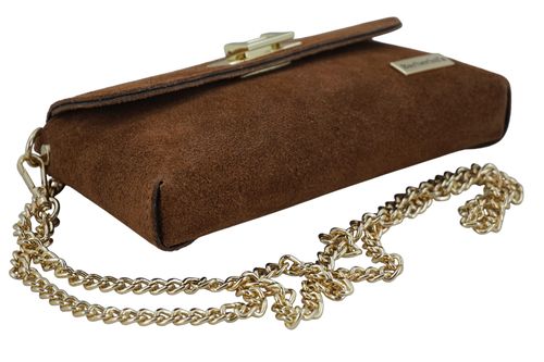 Zamszowa kopertówka na łańcuszku Barberinis - Brązowa na Arena.pl