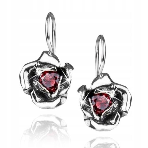 PIĘKNE KOLCZYKI SREBRNE WISZĄCE SREBRO PRÓBA 925 RÓŻE RODOWANE NA ŚWIĘTA na Arena.pl