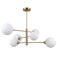 Sufitowa LAMPA molekuły EVORA PND-55342-6-HB Italux szklane kule sticks białe