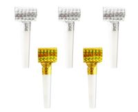 ZESTAW TRĄBEK HOLOGRAFICZNYCH 5 SZTUK ZŁOTO-SREBRNE GODAN