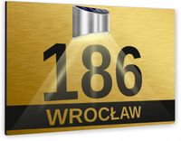 złota TABLICZKA podświetlana led ADRESOWA numer domu dibond adres 40x30