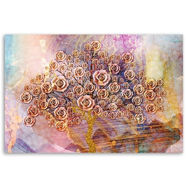 Emaga Obraz na płótnie, Kwiaty drzewo życia - 100x70 zdjęcie 3