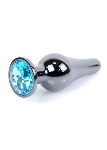 Plug-Jewellery Dark Silver Butt Plug- Light Blue na Arena.pl