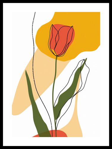 Plakat 29,7x42cm Przerysowany Tulipan na Arena.pl