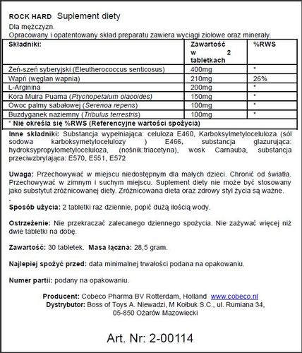 supl.diety rock hard (30 caps) na Arena.pl