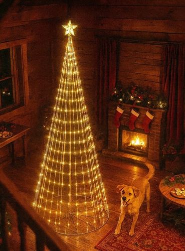 CHOINKA LED 180CM NA STELAŻU ZE ŚWIATEŁKAMI 8 TRYBÓW PROGRAMATOR IP44 na Arena.pl