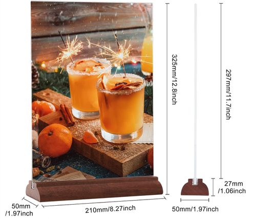 Uchwyt na tabliczki akrylowy stojak na menu A4 Srvnpioy 8 sztuk POWYSTAWOWY na Arena.pl