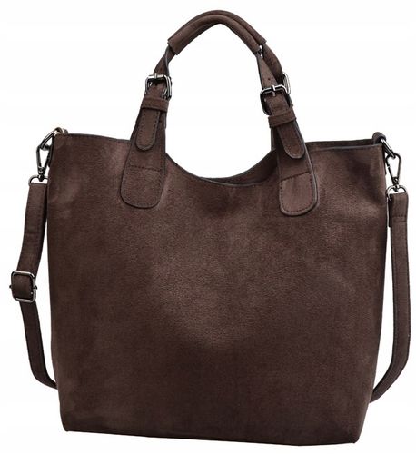 DELAURE TOREBKA damska SHOPPER A4 CASUAL ZAMSZ czekolada na Arena.pl