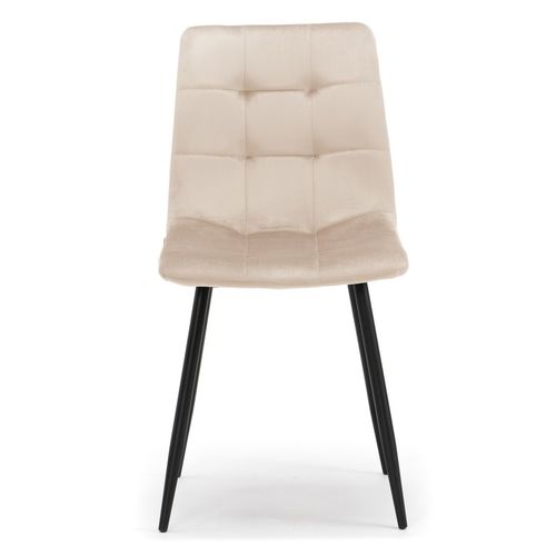KRZESŁO TAPICEROWANE PIKOWANE WELUROWE DO SALONU JADALNI BEŻOWE PARMA na Arena.pl
