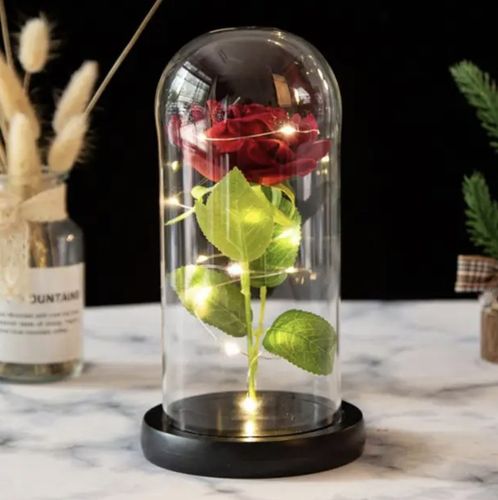 WIECZNA RÓŻA W SZKLE LED PREZENT NA DZIEŃ BABCI KOBIET WALENTYNKI GRAWER na Arena.pl