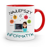 Kubek Czerwony Informatyka Programisty Prezent Z Nadrukiem Ze Zdjęciem