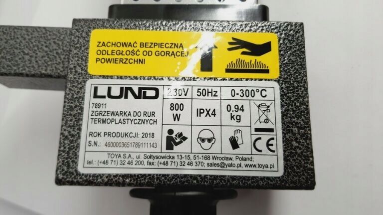 ZGRZEWARKA DO RUR 800W LUND zdjęcie 15