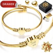 BRANSOLETKA DAMSKA ZŁOTA 585 Z SERCEM Z IMIENIEM GRAWER NA PREZENT DLA