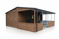 Garaż Blaszany Blaszak z wiatą oblachowaną 6×5 Ciemny Orzech, Drzwi, Okno