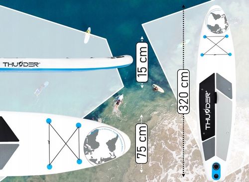 Stabilna DESKA SUP 320CM nadmuchiwana BEZPIECZNA zestaw + krzesełko na Arena.pl