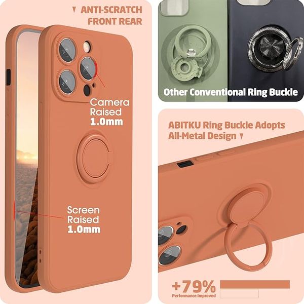 Etui ABITKU Ring Stand do iPhone'a 14 Pro Max 6,7 cala Pomarańcz zdjęcie 3