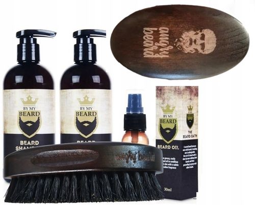 Zestaw Szampon Odżywka Olejek BY MY BEARD + Szczotka Angry Beard Do Brody na Arena.pl