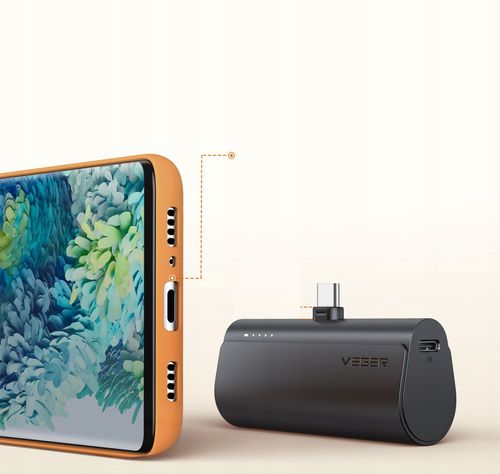 VEGER Powerbank 5 000 mAh z wbudowanym złączem USB-C Typ C PD QC3.0 3A 20W na Arena.pl
