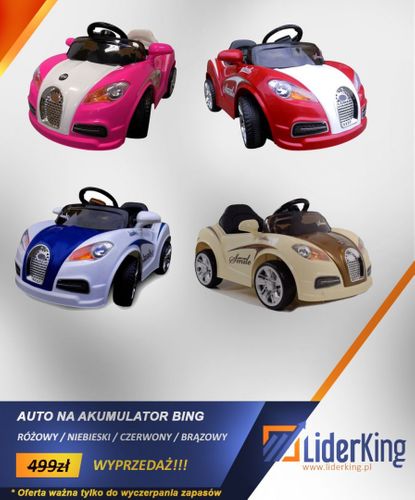 AUTO SAMOCHODZIK NA AKUMULATOR BING KLUCZYK 2X SILNIK na Arena.pl