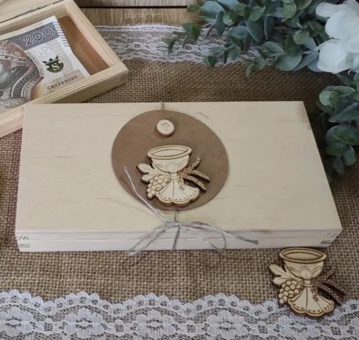 Pudełko koperta Pamiątka I Komunii pudełko na pieniądze czekoladownik zdjęcie 3