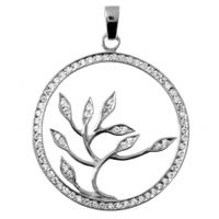 SREBRNY WISIOREK OKRĄGŁY DRZEWKO Z CYRKONIĄ SREBRO PRÓBY 925