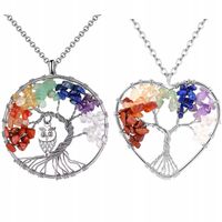 NASZYJNIK Drzewko Życia Szczęścia MINERAŁY Amulet 2szt