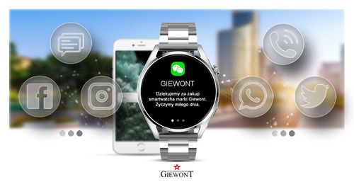 Smartwatch Giewont Vertex SmartCall GW450-5 Silver/Carbon Leather na Arena.pl