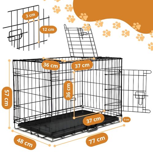 Klatka dla psa 77x57x48cm L kojec transporter dla średnich ras do 18 kg na Arena.pl