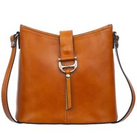 VERA PELLE torebka damska skórzana listonoszka z paskiem V372 camel