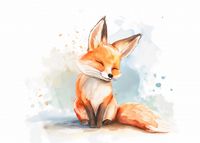 Plakat 70x50cm Zadowolony Lisek