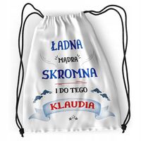 Plecak Dla Klaudii Sportowy Szkolny Worek Torba Z Nadrukiem Ze Zdjęciem