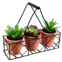 Sztuczna roślina kwiat kaktus do salonu dekoracja industrialna w koszyku brązowa DFS012-2