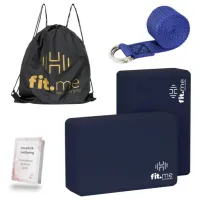 ZESTAW KOSTKI 2 SZT + PASEK DO JOGI WYTRZYMAŁY DO ĆWICZEŃ KOSTKA X2 FIT.ME