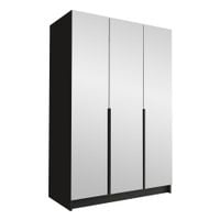 Szafa CALIA III 150 cm z lustrem-pojemna garderoba-CZARNY+CZARNY
