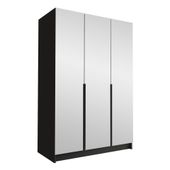 Szafa CALIA III 150 cm z lustrem-pojemna garderoba-CZARNY+CZARNY