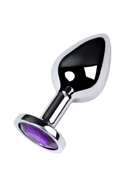 Silver Anal Plug Toyfa Metal,With A Amethyst Colored Gem zdjęcie 2