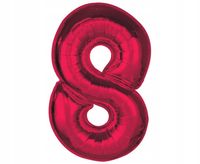#Bfc39 Balon Foliowy Smart, Cyfra 8, Czerwona, 92