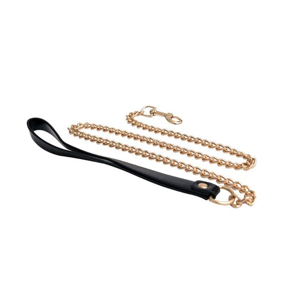 Metal And Leather Chain Leash zdjęcie 1